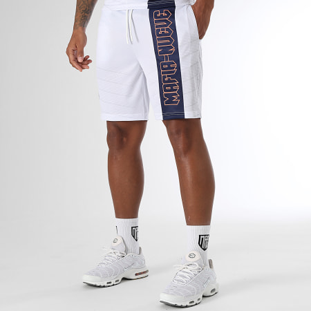 MA9 Mafia Nueve - Ensemble Tee Shirt Et Short Jogging Nitro Tape White