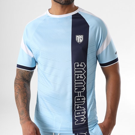 MA9 Mafia Nueve - Ensemble Tee Shirt Et Short Jogging Nitro Tape Blue