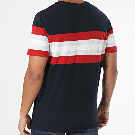 Superdry - Tee Shirt Essential Stripe M1012209A Azul Marino Rojo Gris Marl Blanco