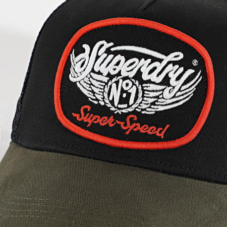Superdry - Casquette Trucker Mesh W9010176A Noir Vert Kaki
