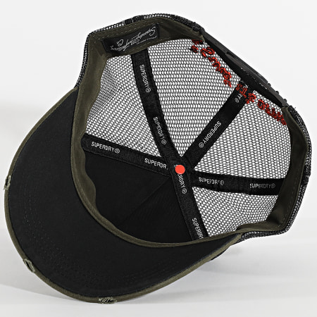 Superdry - Casquette Trucker Mesh W9010176A Noir Vert Kaki