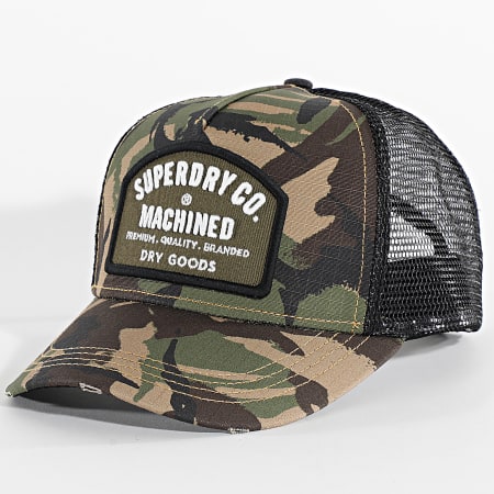 Superdry - Casquette Trucker Dirt Road Y9011020A Vert Kaki Beige Noir Camouflage