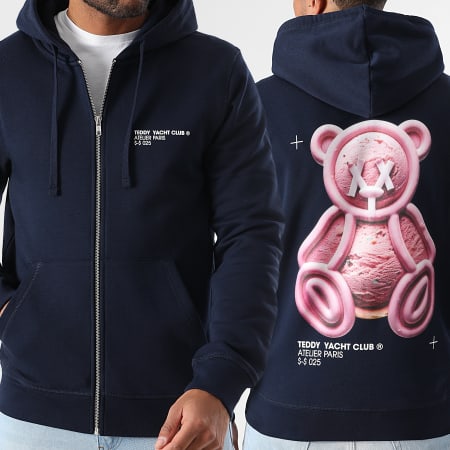 Teddy Yacht Club - Sudadera Con Cremallera Capucha Ice Ice Baby Azul Marino