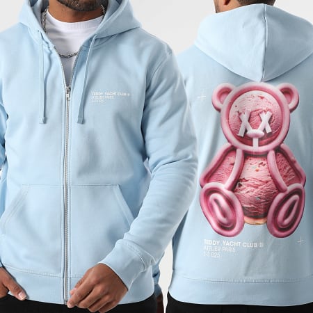 Teddy Yacht Club - Sudadera con Cremallera y Capucha Ice Ice Baby Azul Claro