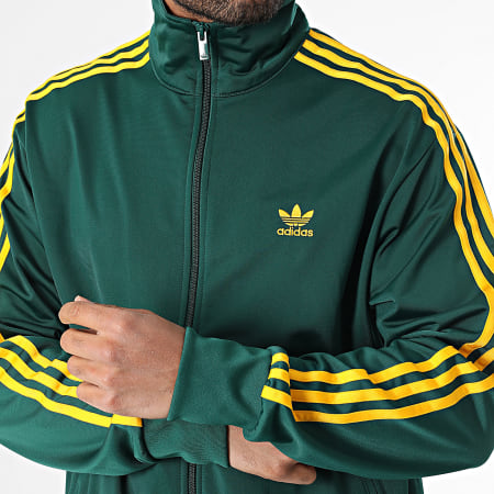 Adidas Originals - Veste Zippée A Bandes Firebird JZ4097 Vert Jaune