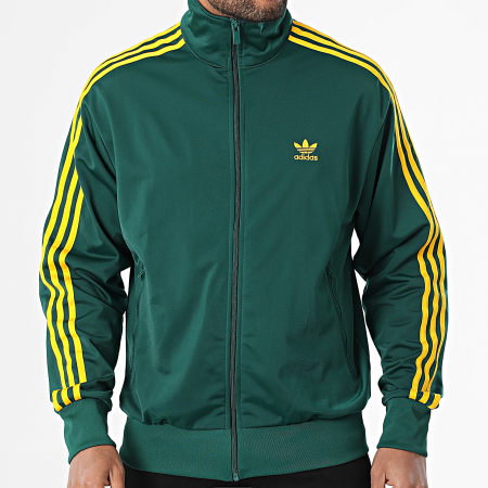 Adidas Originals - Veste Zippée A Bandes Firebird JZ4097 Vert Jaune