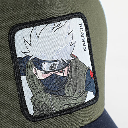 Capslab - Casquette Trucker Kakashi Vert Kaki Bleu Marine Bleu Clair