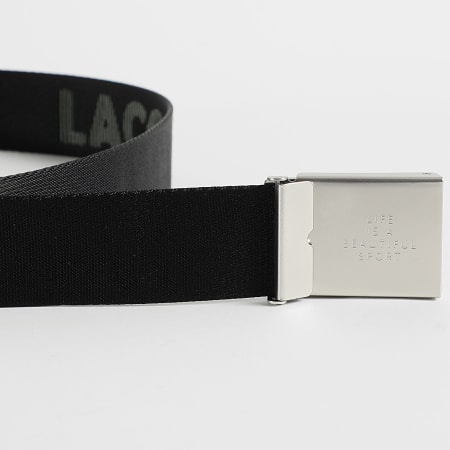 Lacoste - Ceinture Plaque avec Logo Brodé Noir