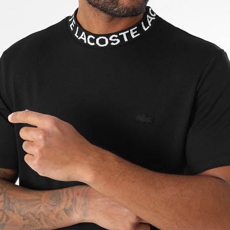 Lacoste - Tee Shirt Logo Brodé Crocodile Regular Fit Noir