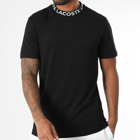 Lacoste - Tee Shirt Logo Brodé Crocodile Regular Fit Noir