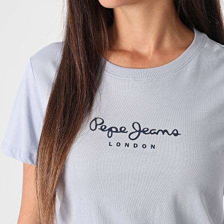 Pepe Jeans - Tee Shirt Femme Macy PL506012 Bleu Clair
