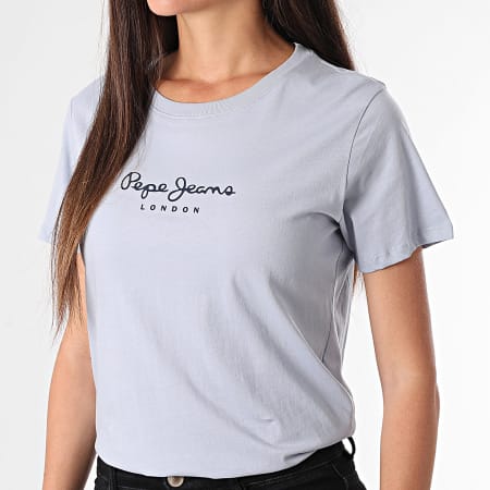 Pepe Jeans - Tee Shirt Femme Macy PL506012 Bleu Clair