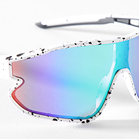 Classic Series - Lunettes De Soleil 388 Blanc Vert Violet Orange Iridescent