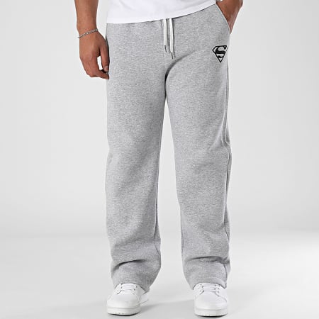 DC Comics - Pantalon Jogging Large Logo Superman Gris Chiné