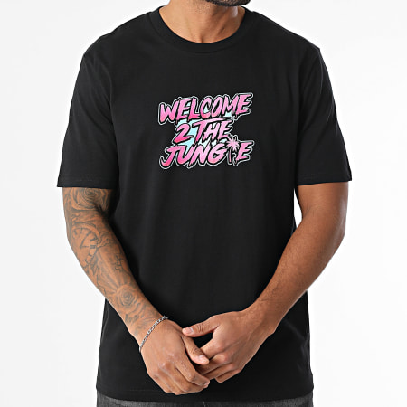 Mougli x La Jungle - Tee Shirt Oversize Welcome 2 The Jungle Black Pink