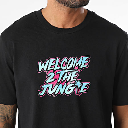 Mougli x La Jungle - Tee Shirt Oversize Welcome 2 The Jungle Noir Bleu