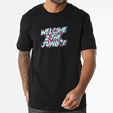 Mougli x La Jungle - Tee Shirt Oversize Welcome 2 The Jungle Noir Bleu