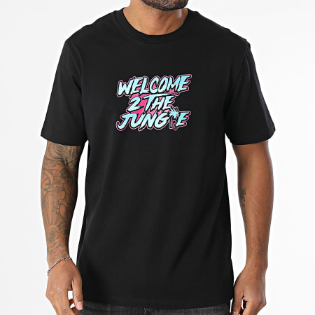 Mougli x La Jungle - Tee Shirt Oversize Welcome 2 The Jungle Noir Bleu