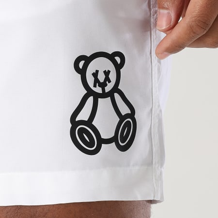 Teddy Yacht Club - Short De Bain Outline Blanc Noir