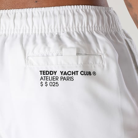 Teddy Yacht Club - Short De Bain Outline Blanc Noir