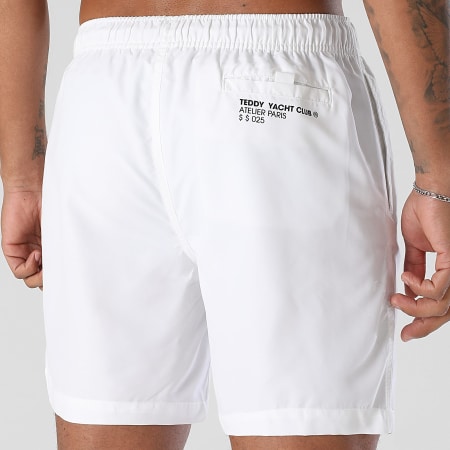 Teddy Yacht Club - Short De Bain Outline Blanc Noir