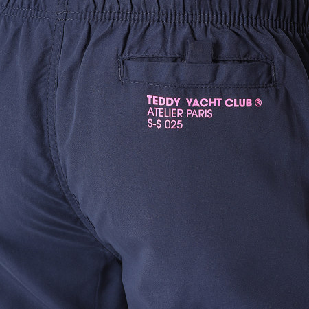 Teddy Yacht Club - Short De Bain Outline Bleu Marine Rose Fluo