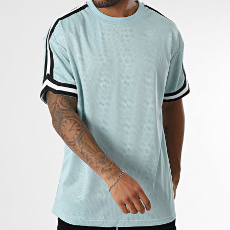 Urban Classics - Tee Shirt Mesh Oversize Large A Bandes TB2890 Bleu Clair
