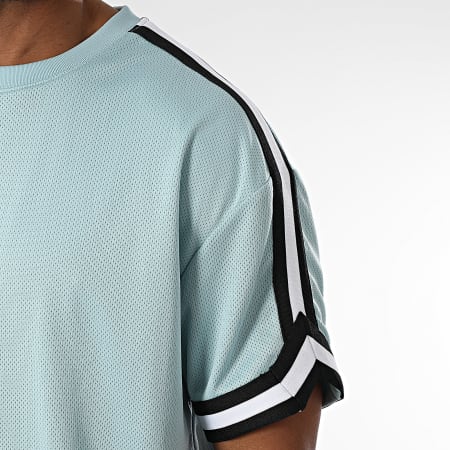 Urban Classics - Tee Shirt Mesh Oversize Large A Bandes TB2890 Bleu Clair