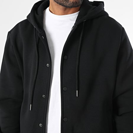 Urban Classics - Chaqueta Teddy Capucha TB7316 Negro
