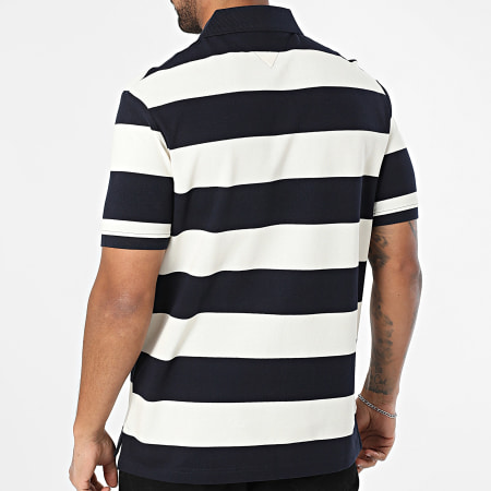 Tommy Hilfiger - Polo Manches Courtes Blocking Contrast Placket 9045 Beige Bleu Marine