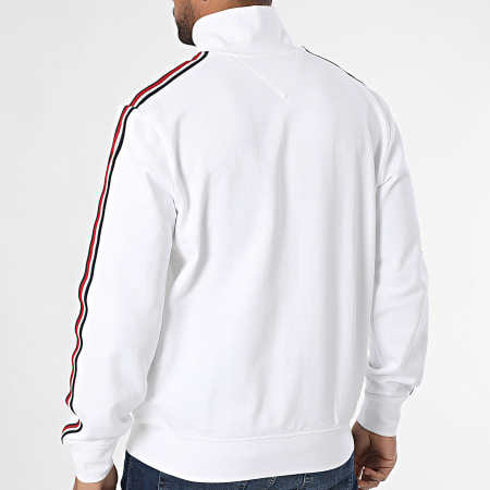 Tommy Hilfiger - Sweat Zippé Global Stripe Stand Collar 8686 Blanc
