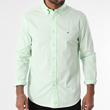 Tommy Hilfiger - Chemise Manches Longues Flex Poplin Solid 7550 Vert