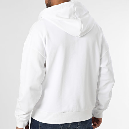ADJ - Sweat Zippé Capuche Coeur Chic 1824 Blanc Gris Anthracite