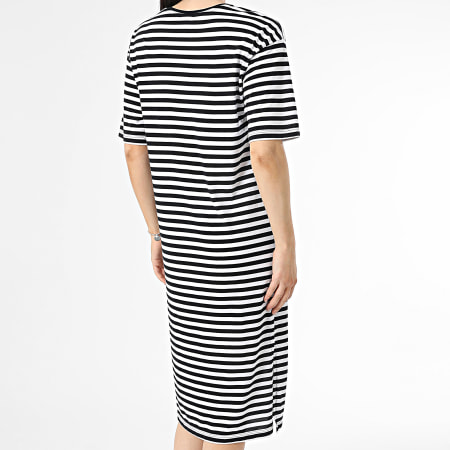 Classic Series - Ayden Vrouwen Wit Zwart Streep T-shirt Jurk