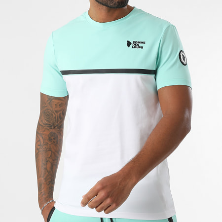 Comme Des Loups - Ensemble Tee Shirt Et Short Jogging Everest Vert Blanc
