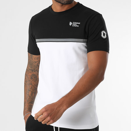 Comme Des Loups - Ensemble Tee Shirt Et Short Jogging Everest Noir Blanc