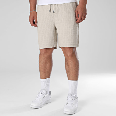 Only And Sons - Short Jogging Tel Linen Latham Beige Foncé