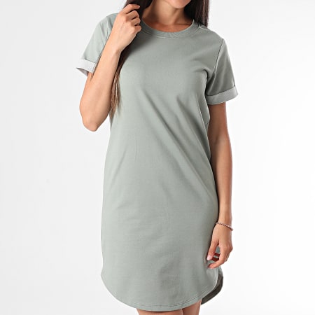 Only - Robe Tee Shirt Femme Ivy Vert Gris