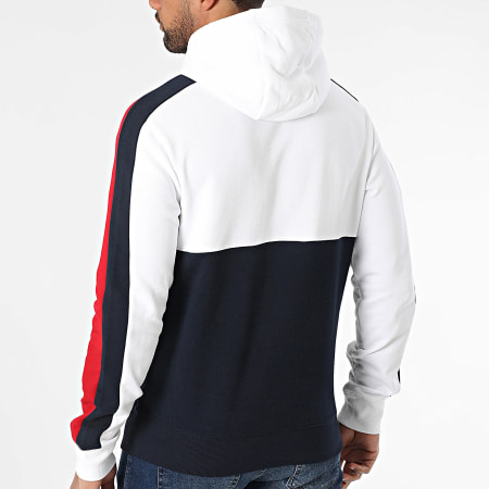 Tommy Hilfiger - Sweat Capuche Global Stripe Block 9969 Blanc Bleu Marine Rouge