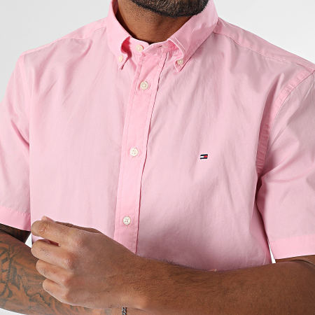 Tommy Hilfiger - Chemise Manches Courtes Flex Poplin Solid 7584 Rose