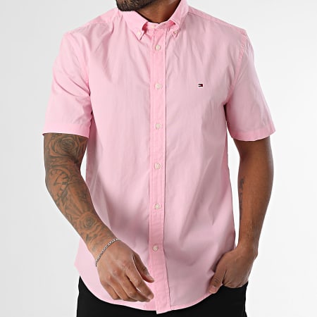 Tommy Hilfiger - Chemise Manches Courtes Flex Poplin Solid 7584 Rose