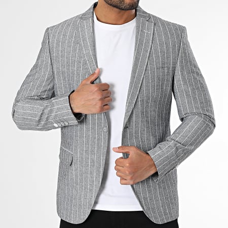 Mackten - 111 Grijs Wit Gestreept Blazerjack