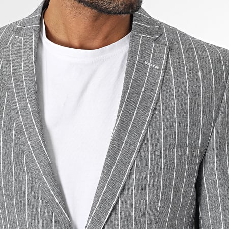 Mackten - 111 Grijs Wit Gestreept Blazerjack