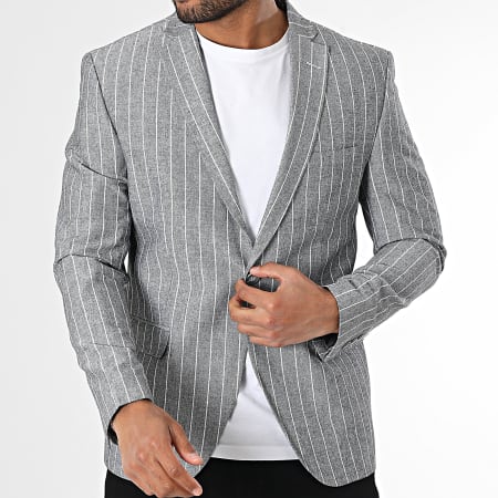 Mackten - 111 Grijs Wit Gestreept Blazerjack