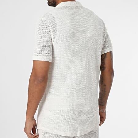 Mackten - Ensemble Chemise Manches Courtes Et Short Jogging En Mailles 563 Beige Clair