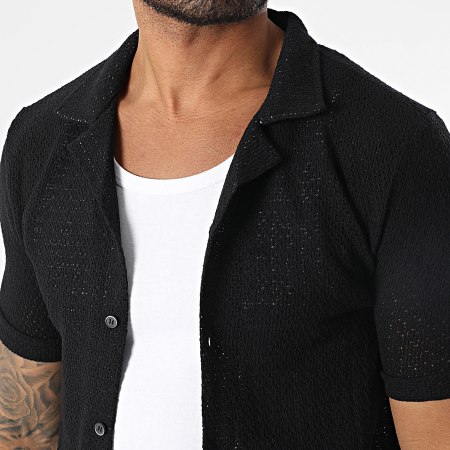 Mackten - Ensemble Chemise Manches Courtes Et Short Jogging En Mailles 563 Noir