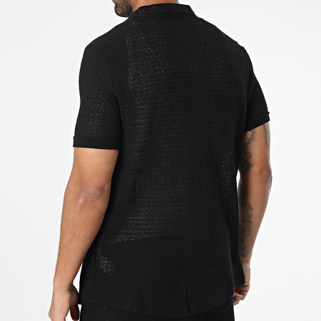 Mackten - Ensemble Chemise Manches Courtes Et Short Jogging En Mailles 563 Noir