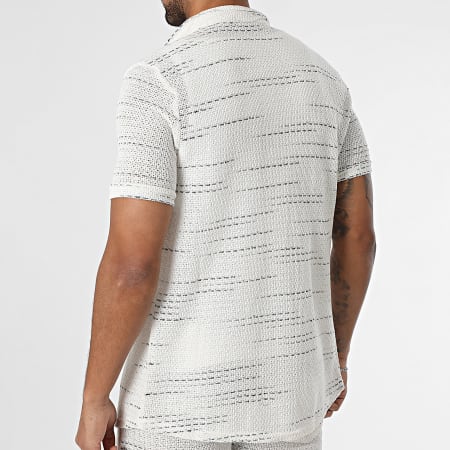 Mackten - Ensemble Chemise Manches Courtes Et Short Jogging En Mailles 559 Beige Clair Bleu Marine