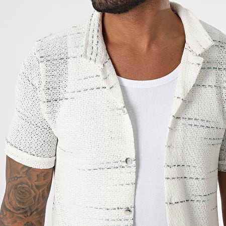 Mackten - Ensemble Chemise Manches Courtes Et Short Jogging En Mailles 559 Beige Clair Vert