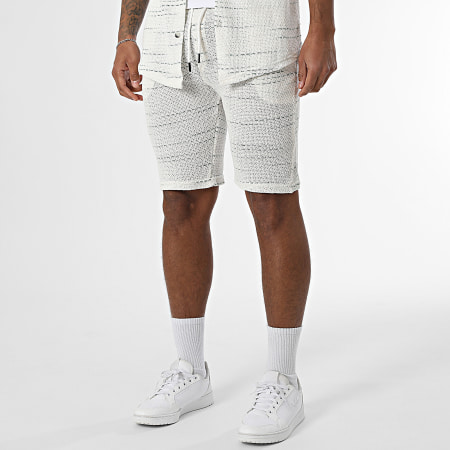 Mackten - Ensemble Chemise Manches Courtes Et Short Jogging En Mailles 559 Beige Clair Vert